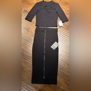 Nasty gal 2 piece black skirt and top